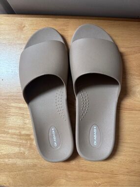 Okabashi Women's Slide Sandals in Taupe Neutral
